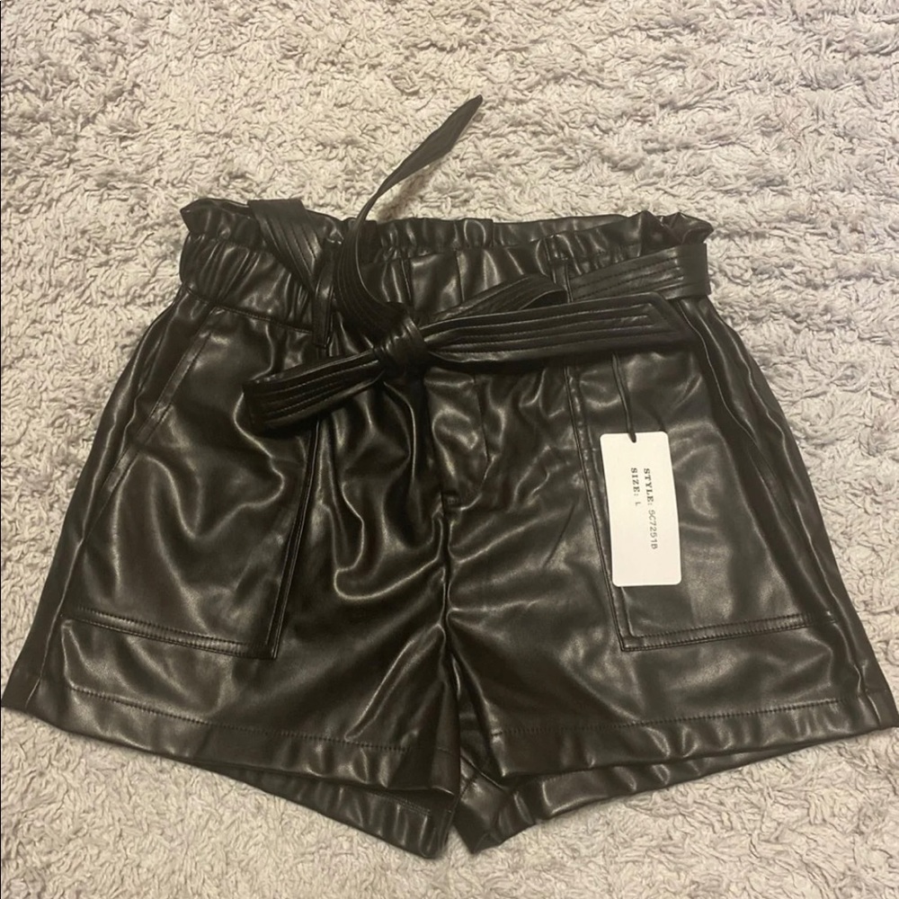 Leather shorts